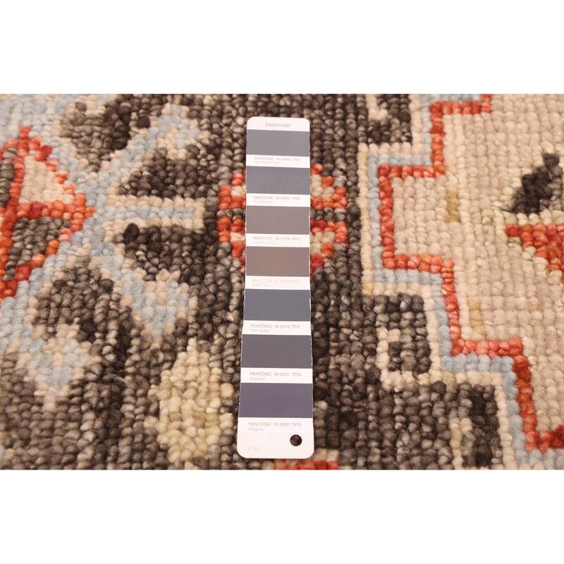 ECARPETGALLERY Hand-knotted Jules Serapi Dark Grey Wool Rug - 2'8 x 9'9