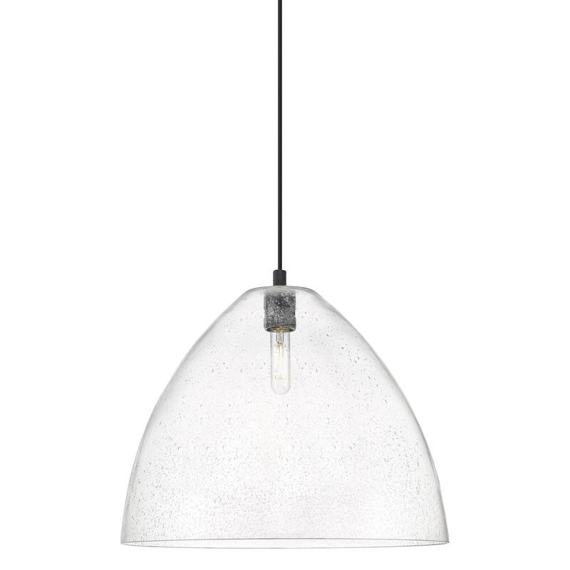 Innovations Lighting 434-1P-15-16 Crown Point Pendant Dome Crown Point - Matte Black / Seedy
