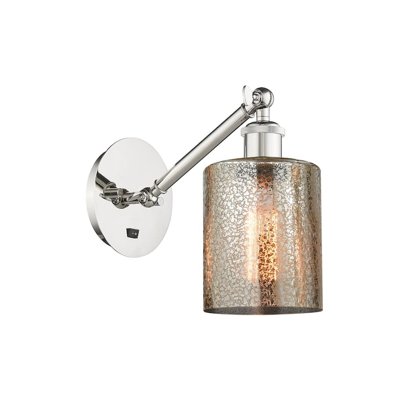 Innovations Lighting 317-1W-12-6 Cobbleskill Sconce Cobbleskill 12" - Polished Nickel / Mercury