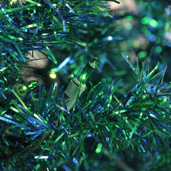 Shop 7 5 Pre Lit Peacock Themed Shimmering Tinsel Christmas Tree