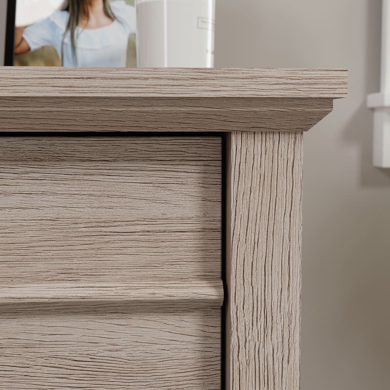 Wood Lateral File with Sophisticated Design, Brown