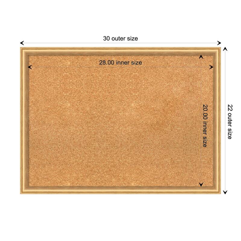 Salon Scoop Wood Framed Natural Corkboard Bulletin Board - Salon Scoop Gold - Board Size 28x20