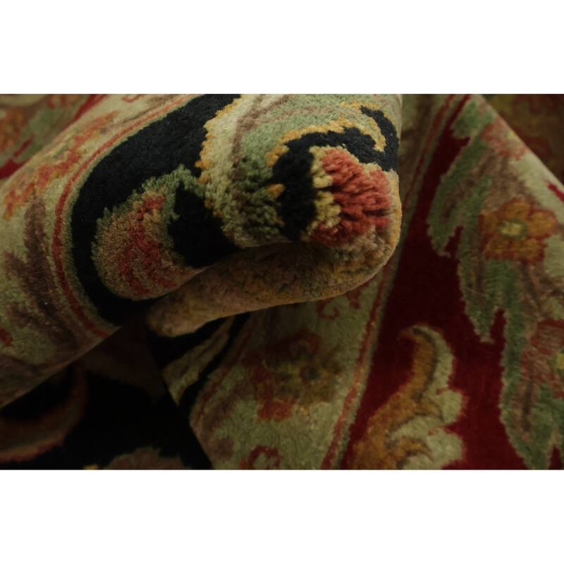 Hand Knotted Oriental 100% Wool Carpet Traditional All-Over Black Heriz (serapi) Area Rug - 9' 10'' X 8' 0''