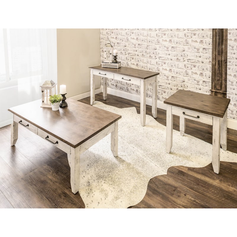 Steve Silver Two-Tone Ivory and Honey Coffee Table