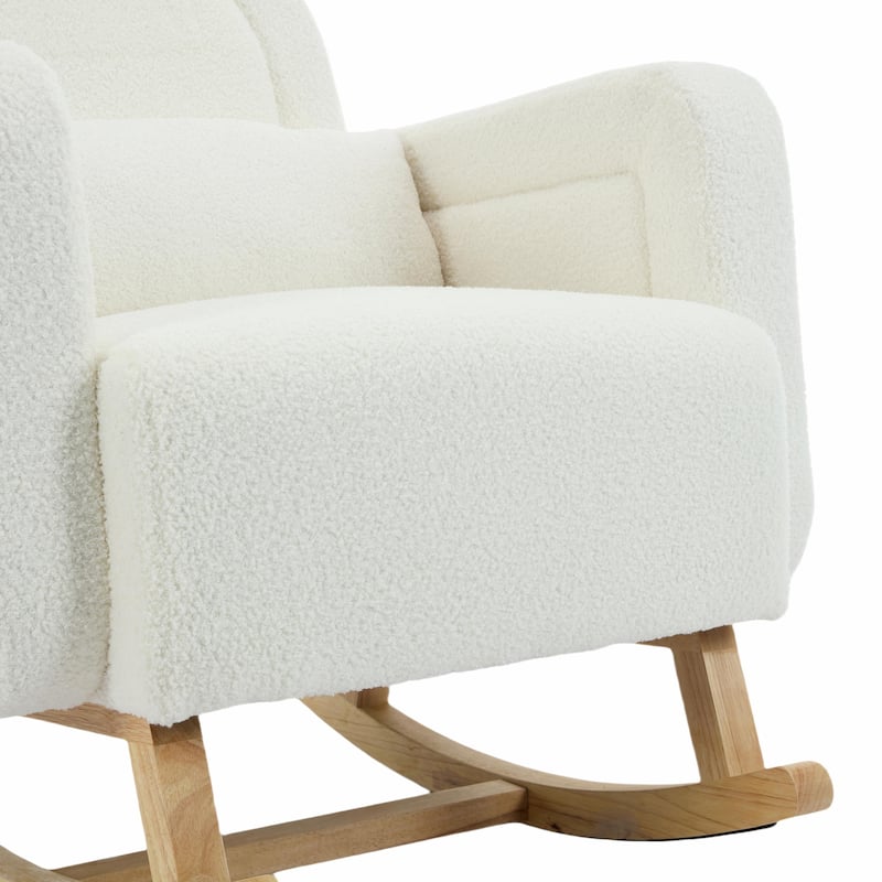 ​Plush Rocking Chair - Soft Teddy Velvet Upholstery