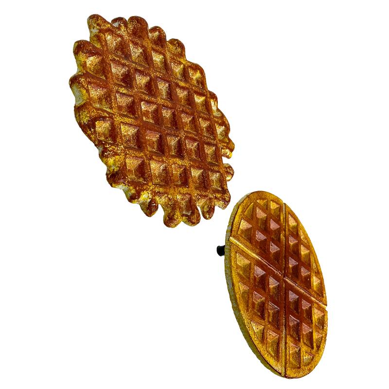 Set Of 2 Cast Iron Waffle Trivets Plaques Kitchen Decor Zeckos - 8 X 8.25 X 0.75 inches