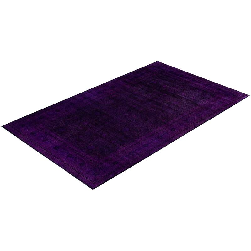 Overdyed One-of-a-Kind Hand-Knotted Area Rug - Purple - 10' 0" x 16' 10"