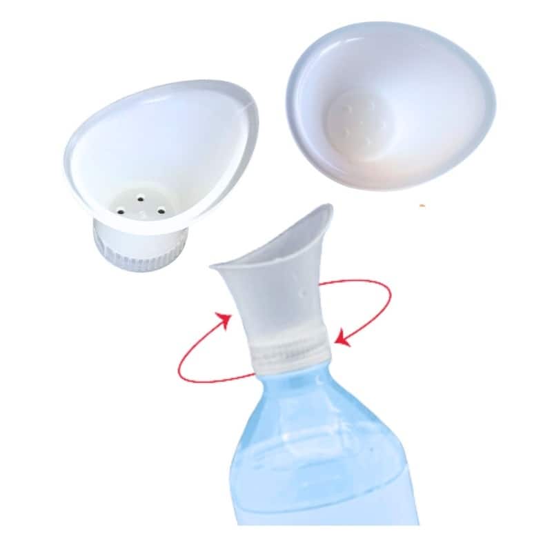 Wash+Out Portable Emergency Eyewash Cup, Screws onto Water Bottles (White 3PK - Clear 10PK) - Clear