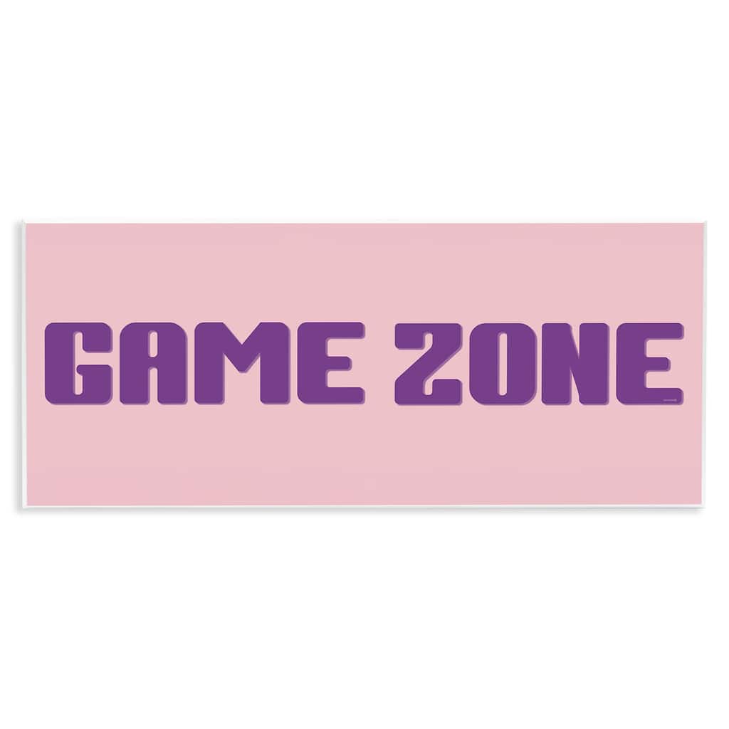Stupell Game Zone Purple & Pink Wall Plaque Art Design By Yass Naffas Designs