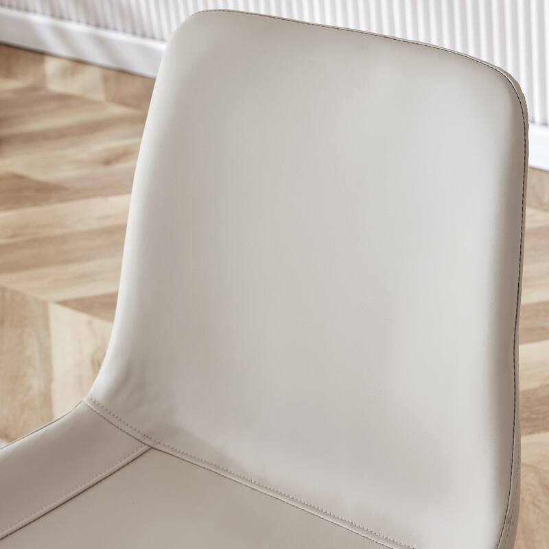 Dining Chair Set of 4, Family Dining Chair with Leather Backrest, Comfortable Kitchen Dining Chair with Extra Wide Cushion