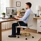 preview thumbnail 38 of 98, Benmar Ribbed Leather Executive High Back Office Chair with Gold Frame, Swivel, Tilt, Lumbar Support