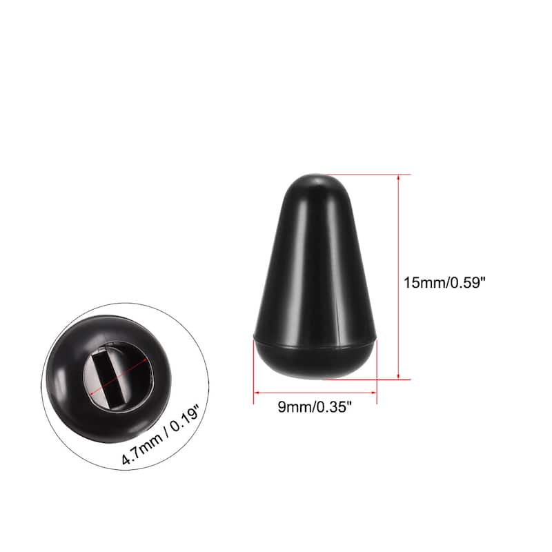 M3.7 5 Way Toggle Switch Knob Tip Caps for Electric Guitar 5pcs - Black