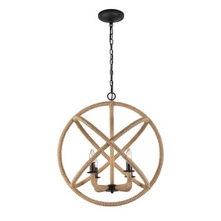 Marina 4-Light Chandelier in Natural Black - 4 Light Chandelier