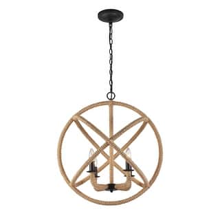 Marina 4-Light Chandelier in Natural Black - 4 Light Chandelier