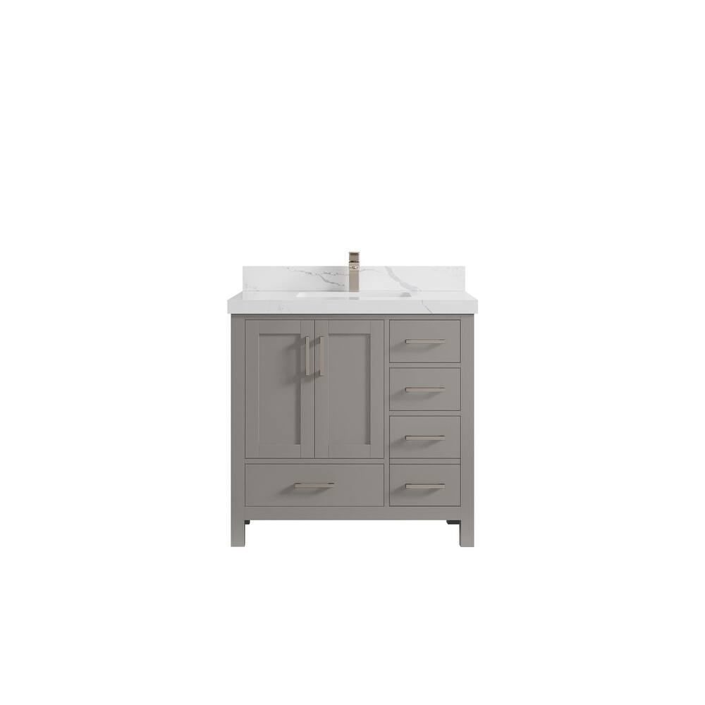 Willow Collections 36 in. W x 22 in. D Malibu Center Sink Left Bathroom Vanity with Countertop