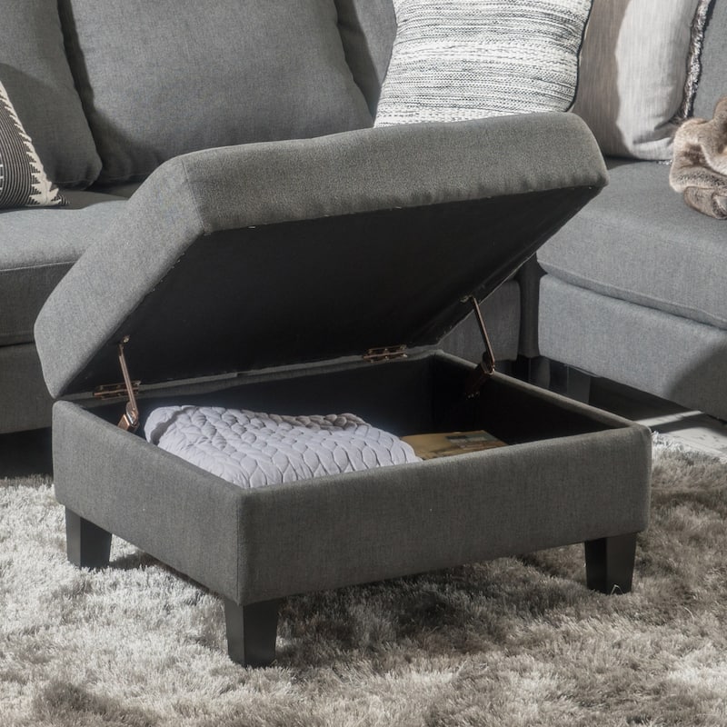 Zahra Tufted Fabric Storage Ottoman by Christopher Knight Home