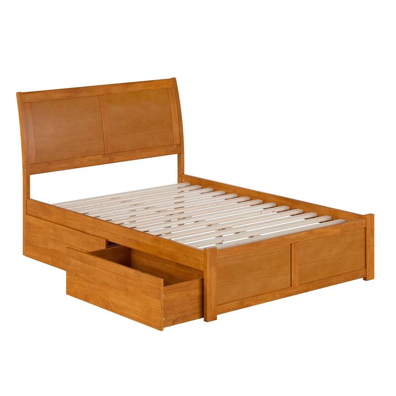 Portland Platform Bed with Footboard and Storage Drawers