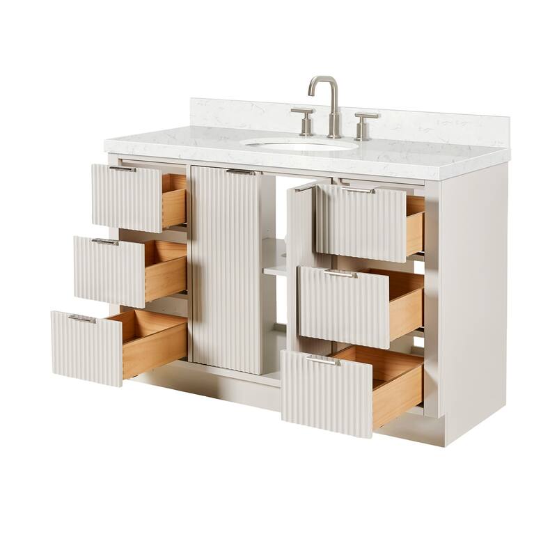 Ariel P54CQOVO Milan 54" Free Standing Single Oval Basin Vanity Set