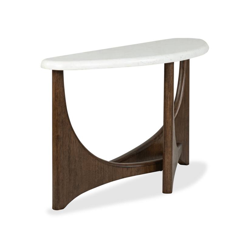 Magnussen Home Arwen Turkish Coffee Demilune Sofa Table - 54''W x 17''D x 28''H