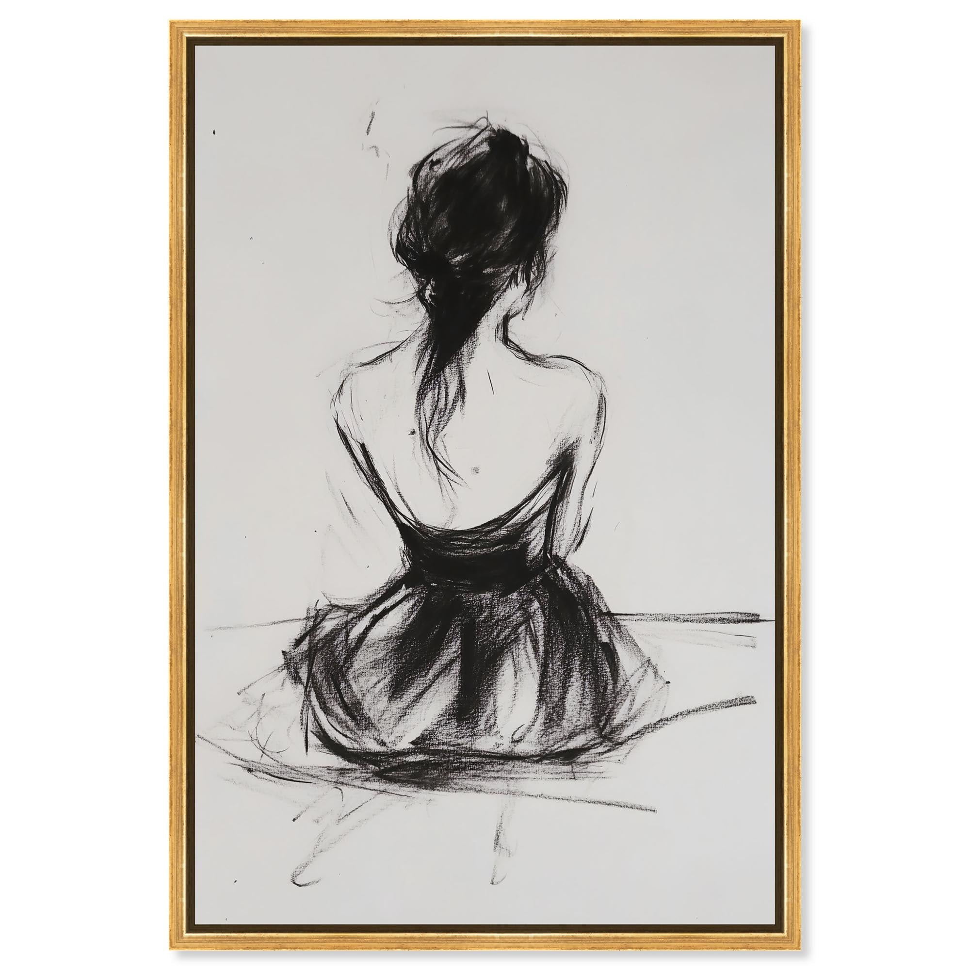 Back View I Minimalist Wall Art Canvas Print by Art Remedy