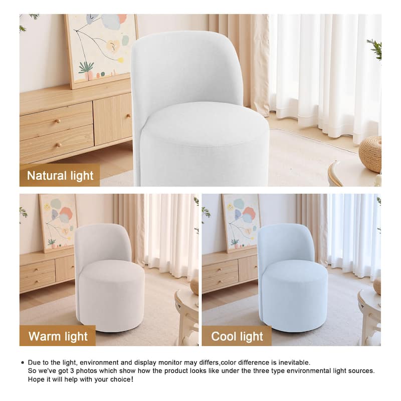 Modern Linen Upholstery Dining Chair Barrel Chair