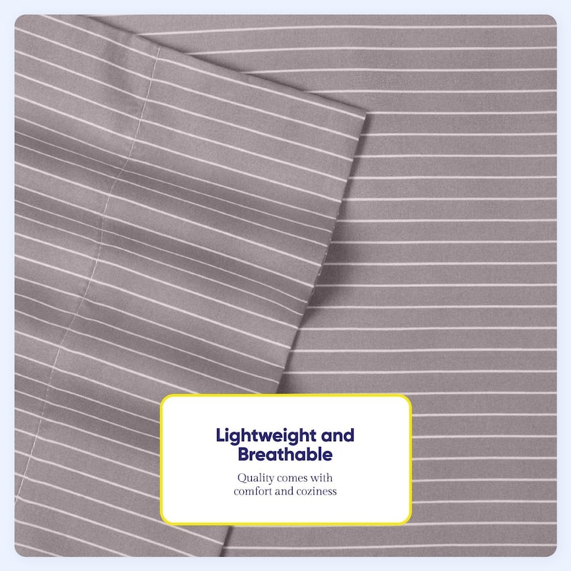 Sweet Home Collection 6 Piece Window Pane Printed Sheet Set, Deluxe Ultra Soft 1500 Series, Double Brushed Microfiber.
