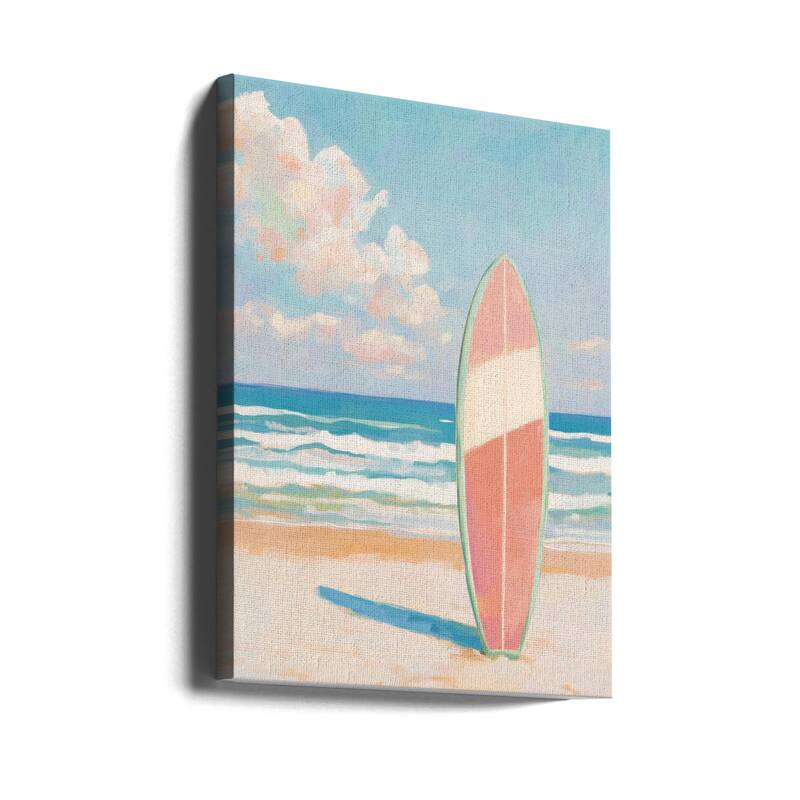 "Sea Beach Surfboard" Wrapped Canvas Wall Art