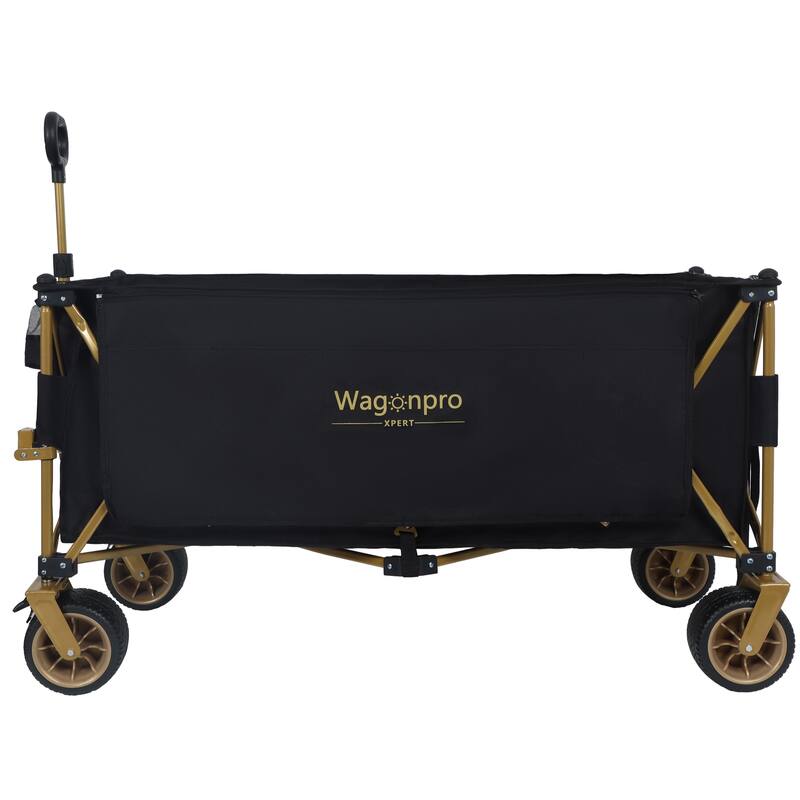 51-inch Extra long Heavy-Duty Foldable Utility Wagon, Patented Ultra-Stable Frame,1:6 Space-Saving Fold & 7" All-Terrain Wheels - Black