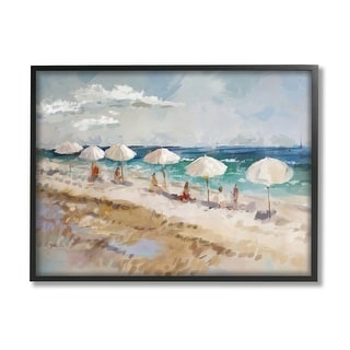 Stupell Abstract People Beach Umbrellas Framed Giclee Art Design by ...