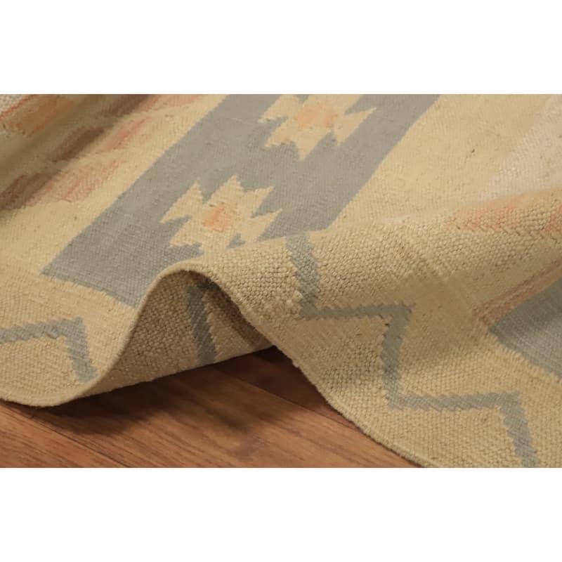 Hand Woven Oriental 100% Wool Carpet Southwestern Tribal Multi-Colored Kilim Area Rug - 3' 9'' X 2' 0''
