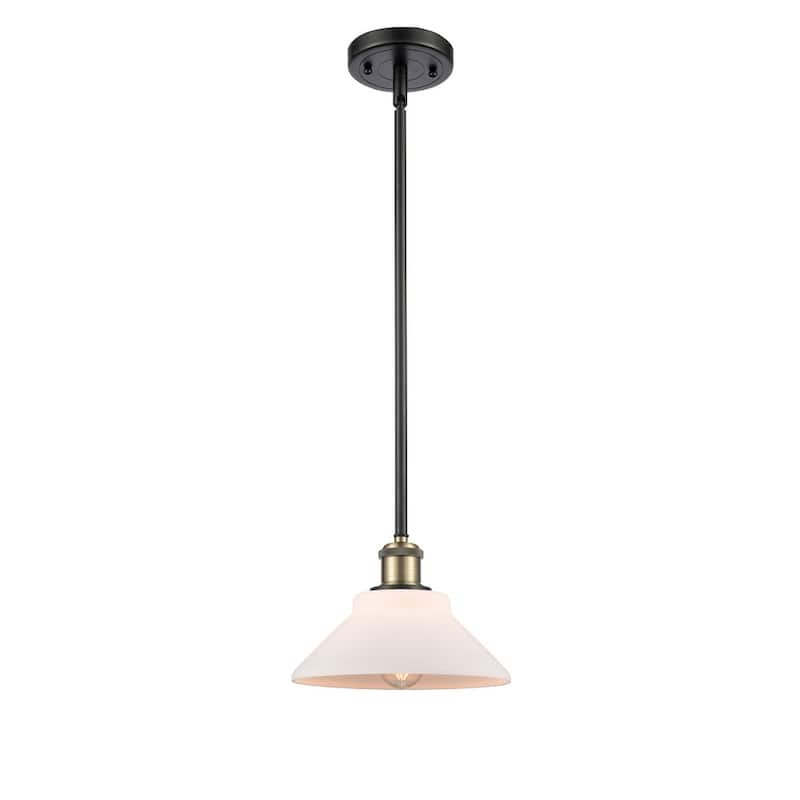 Innovations Lighting Orwell 9" Wide Mini Pendant - Black Antique Brass / Matte White