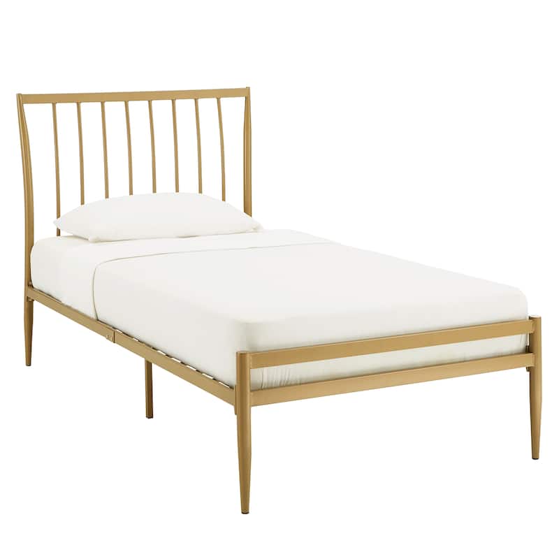 Parkcrest Gold Finish Metal Twin Bed by iNSPIRE Q Bold