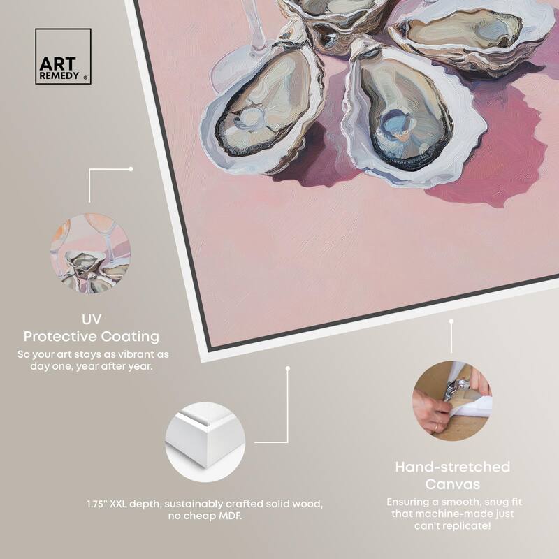 Oysters and Rose Wine Canvas by Art Remedy