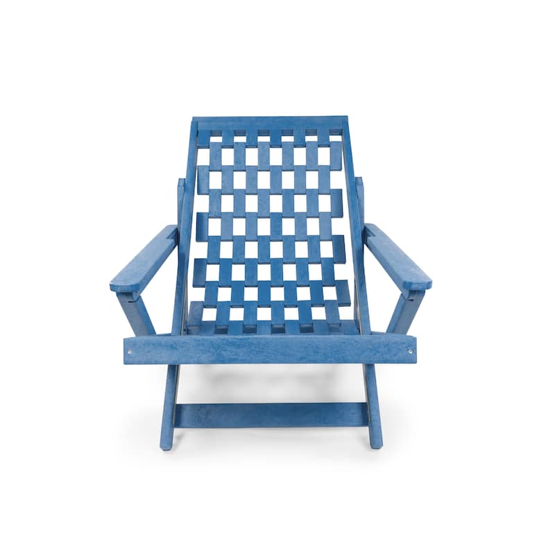 Aspen Fully Assembled All-Weather HDPE Outdoor Folding Lounge Chair with Removable Cushion