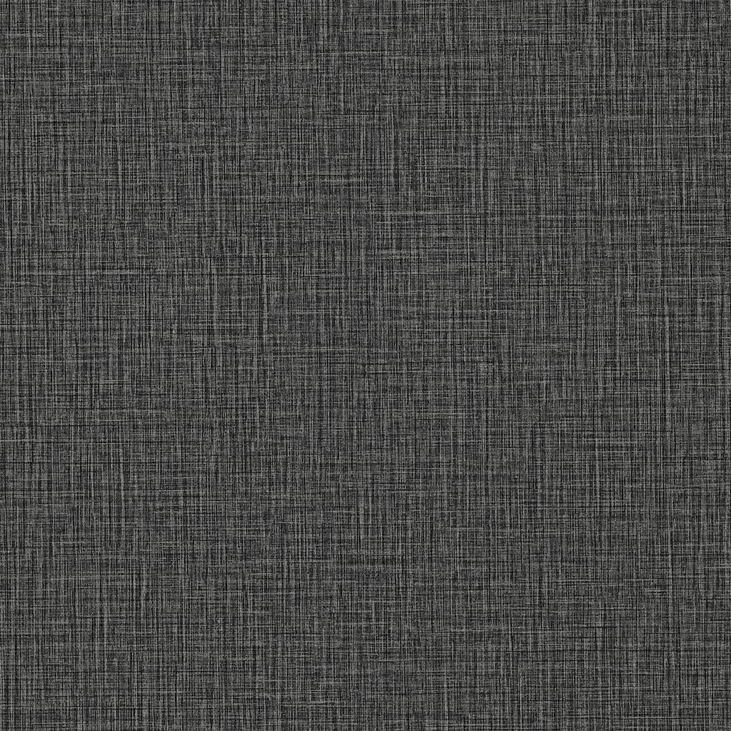 Advantage Eagen Black Linen Weave Wallpaper