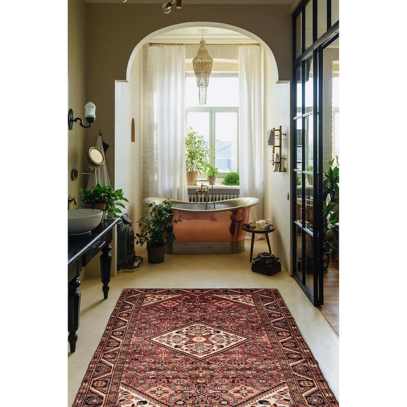 ECARPETGALLERY Hand-knotted Anadol Red Wool Rug - 4'11 x 10'3