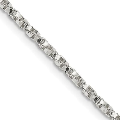 Curata 925 Sterling Silver Polished 2.25mm Twisted Box Chain Necklace (Lobster)