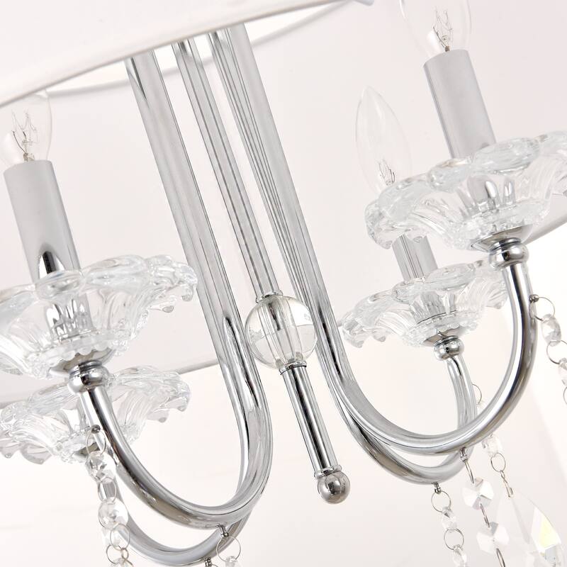 Pasargad Home Bliss Bizet Metal & Cystal Chandelier Lights, Chrome