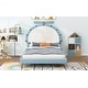 preview thumbnail 2 of 12, Upholstered Platform Bed with Alarm Clock Shaped Headboard