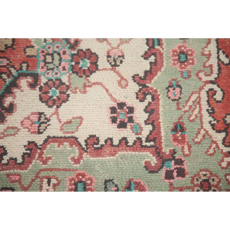 Hand Knotted Oriental 100% Wool Carpet Traditional Medallion Pink Hamedan Area Rug - 8' 11'' X 6' 5''