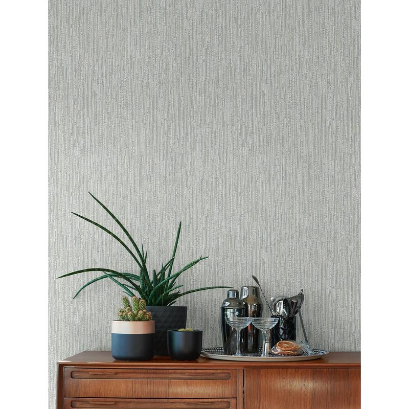 A-Street Prints Corliss Light Grey Beaded Strands Wallpaper
