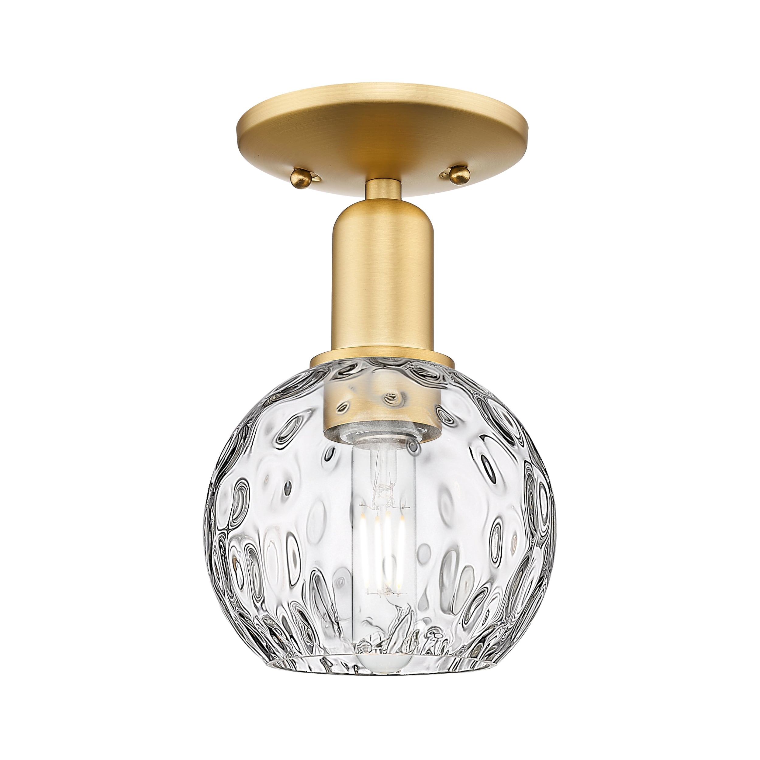 Innovations Lighting Endless Possibilities Arcadia - Athens Water Glass - 1 Light 6" Semi-Flush Mount