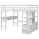preview thumbnail 14 of 13, Full Size Loft Bed with Built-in Desk with Two Drawers,and Storage Shelves and Drawers,White
