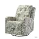 Arlette Contemporary Floral Manual Swivel Recliner with Tufted Back