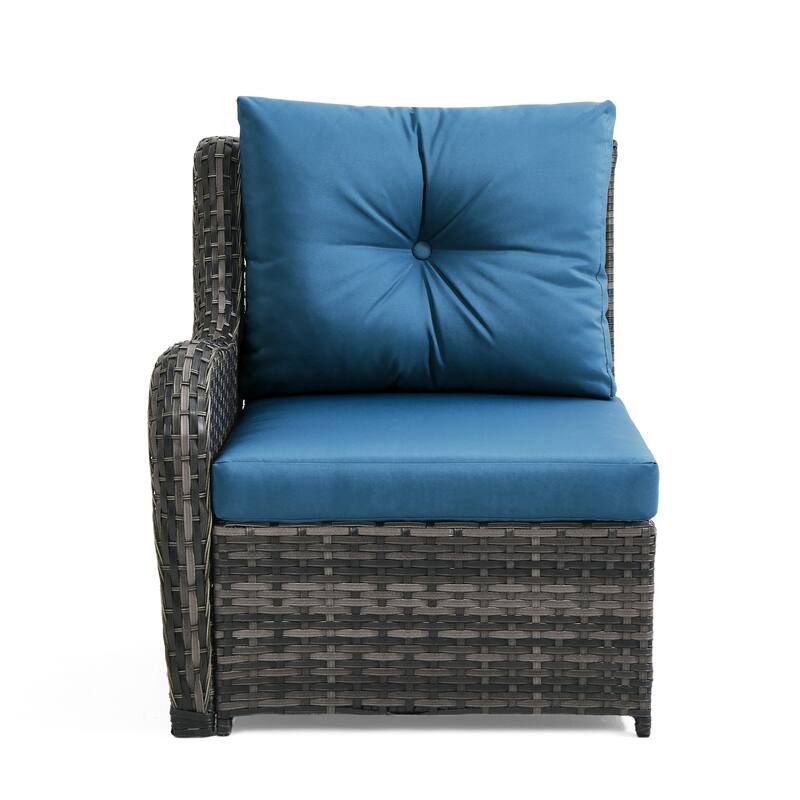 6-pieces Patio Wicker Outdoor Sectional Seating Sofa Set with Coffee Table