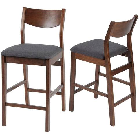 24" Counter Height Chairs Upholstered Dining Chair Bar Stools Set of 2 - 15.3"(L) x 18.9"(W) x 34.6"(H)