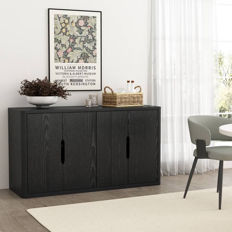 Manhattan Comfort Rivington Modern 4 Shelf Sideboard - Black