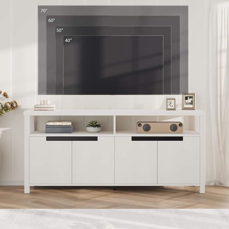 Boho TV Stand Entertainment Center for Living Room, Bedroom TVs up to 70 Inch - N/A