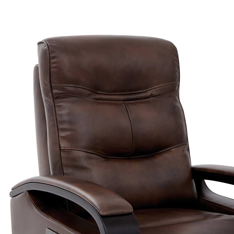 Spruce & Spring Regan Leather Power Recliner Swivel Glider Rocker with Power Headrest