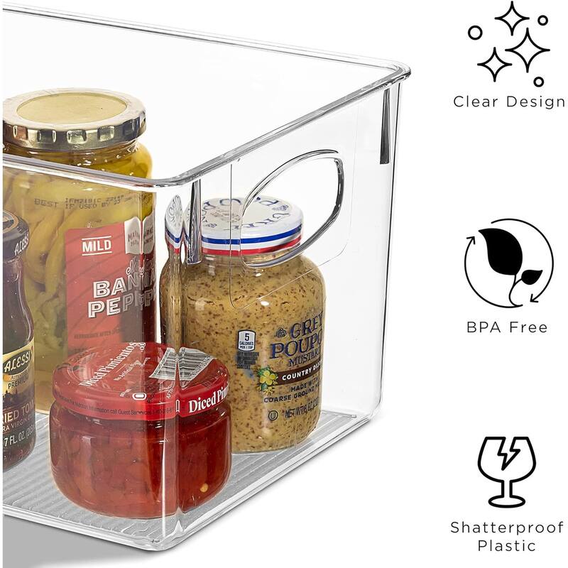 Sorbus Plastic Storage Bins Clear Pantry Organizer Box Bin Containers